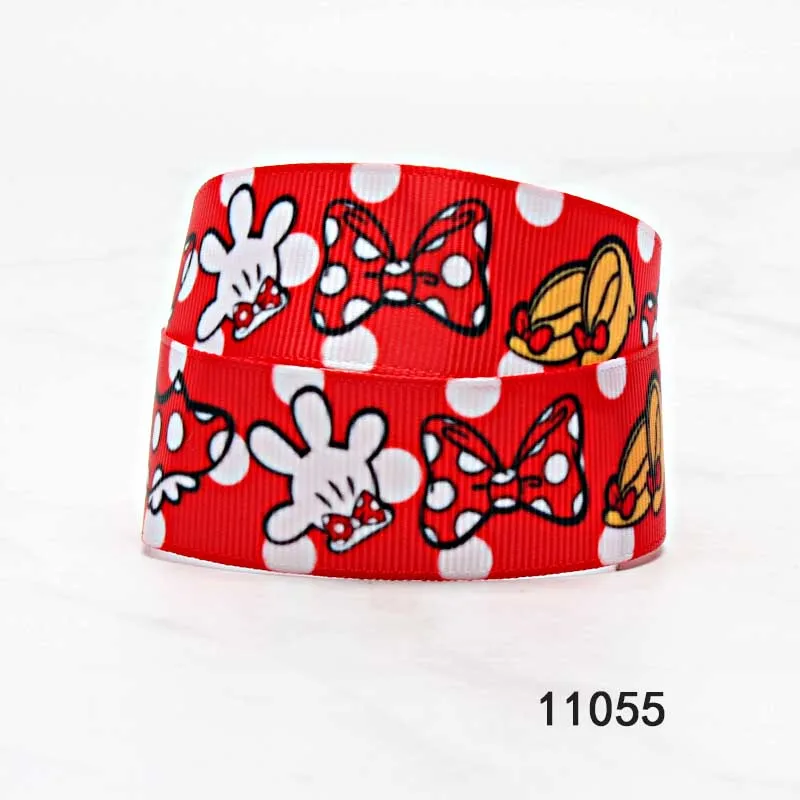 Disney 5Yards Grosgrain Ribbon 25MM 38MM Printed Mickey Minnie Mouse Cartoon Ribbon