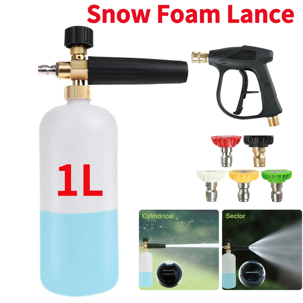 1L Snow Foam Lance For Karcher K2 K3 K4 K5 K7 High Pressure Washer Gun Quick Release Adjustable Pressure Foam Bottle