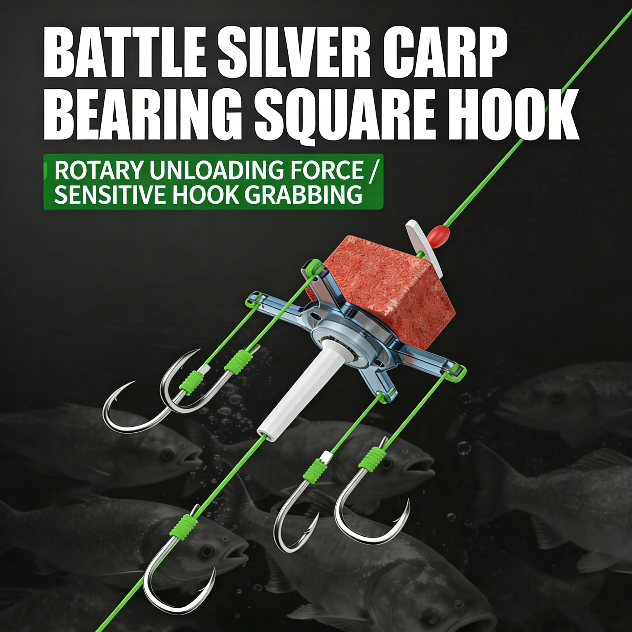 High Carbon Steel 6-hook Fishing Hook Rotation Anti-entangle