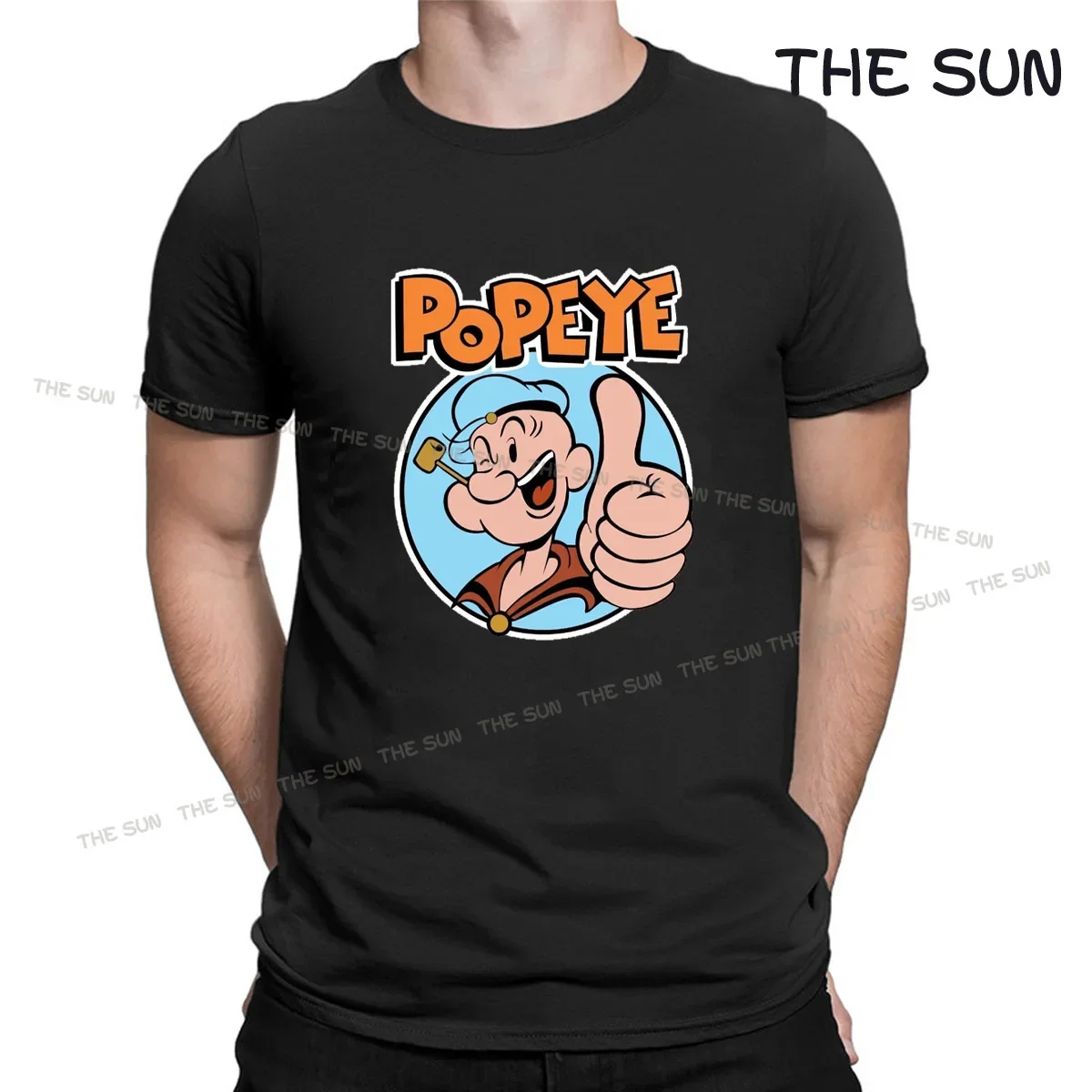 popeye Cotton cartoon  Printing Shirt cute Casual T-Shirt Street Fashion Short Sleeve Clothing Streetwear Men's Hip Hop