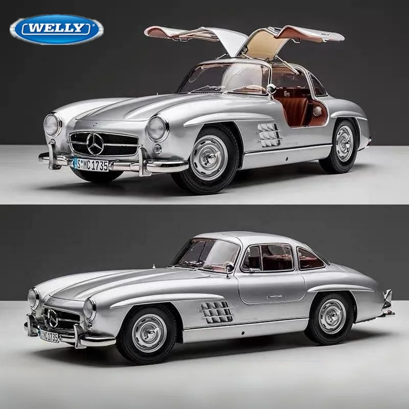 Welly 1:24 Mercedes Benz 300SL Alloy Sports Car Model Diecasts Metal Classic Retro Car Vehicles Model High Simulation Kids Gifts