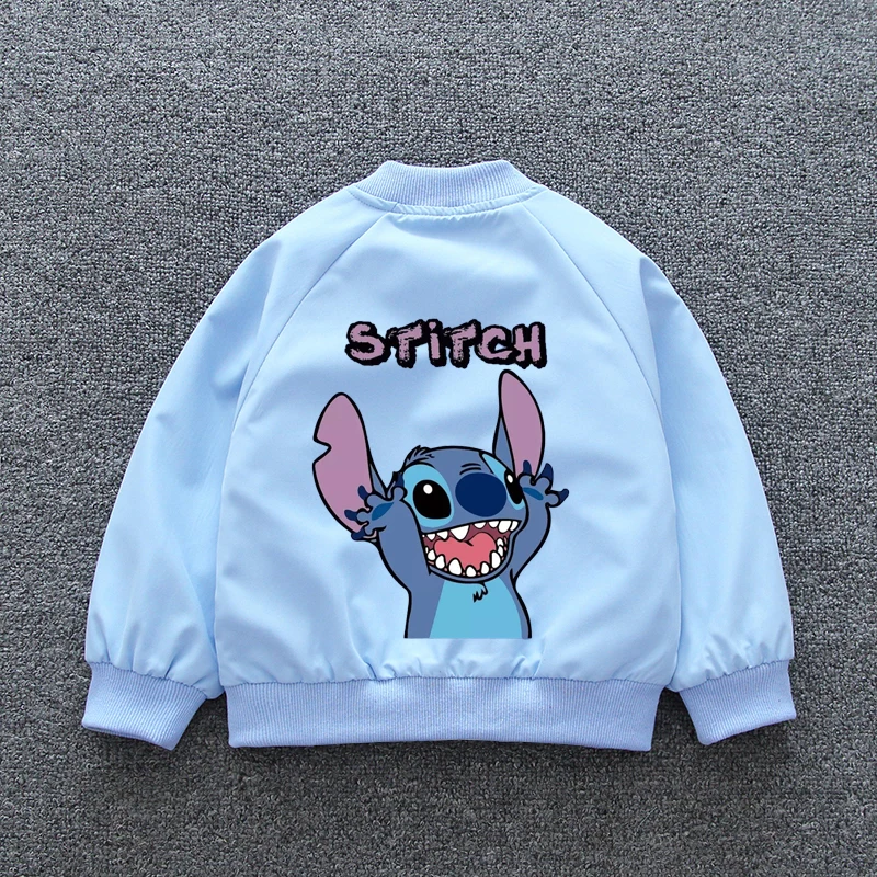 2024 Autumn Baby Boy Girls Coats Cartoon Stitch Spiderman Zipper Jacket For Sweatshirt Children Windbreaker Outerwear 1-12 Years