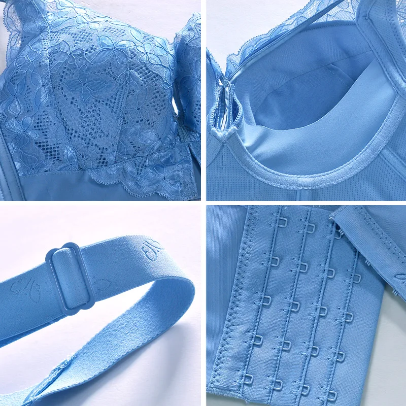 Lace Wireless Bra Hollow Out Vest Bras C D E Cup Brassiere Femme Sexy Lingerie for Plus Size Women