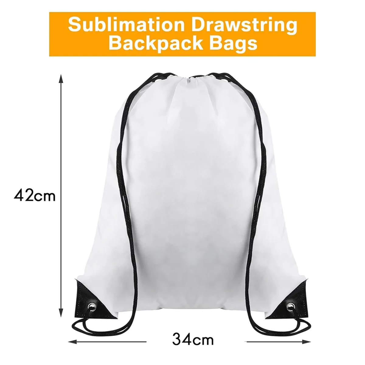 Imagem -03 - Sublimação Drawstring Bolsas Drawstring em Branco Mochilas Reutilizáveis Ginásio Esporte Bolsa Sinch a Granel 25 Pcs