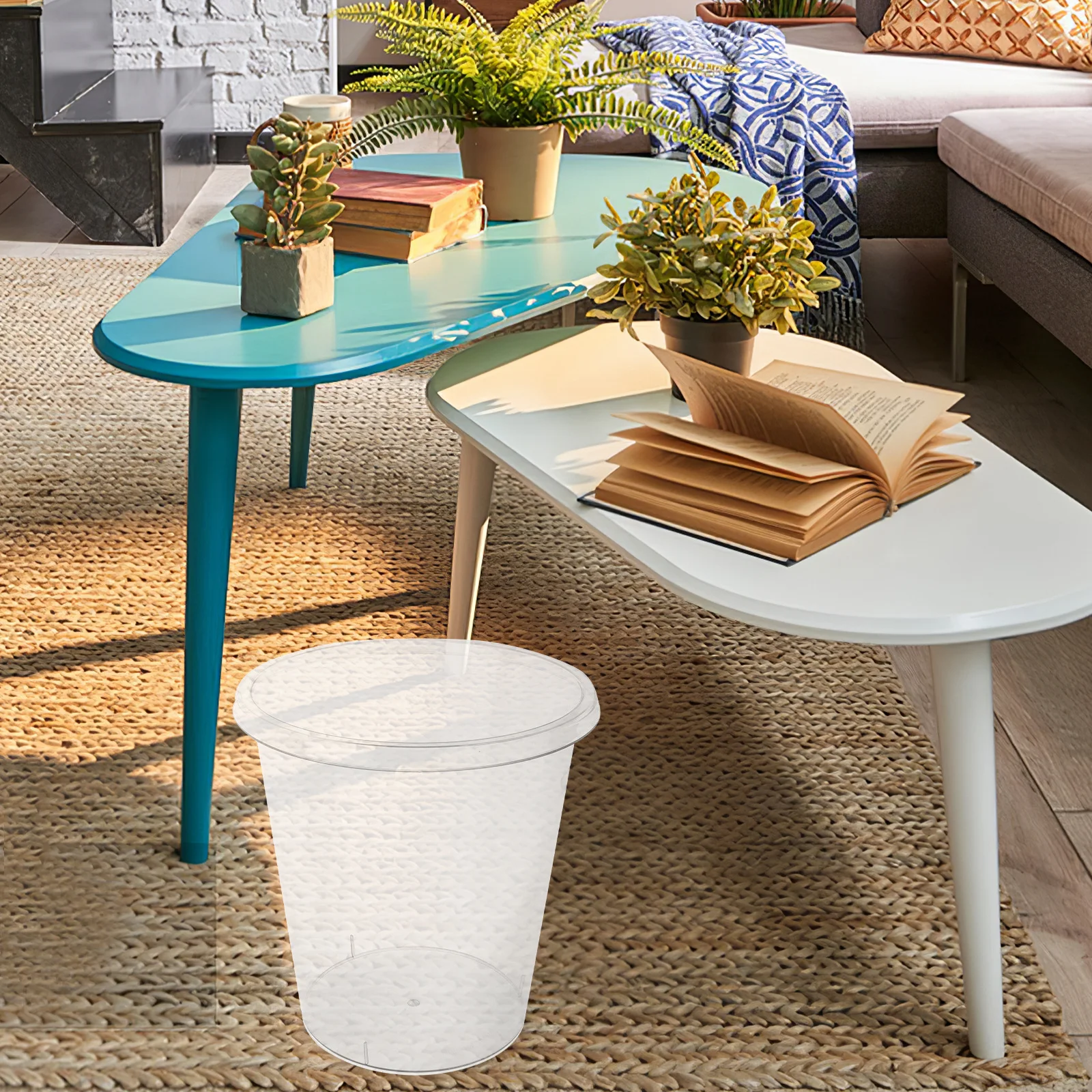 

Большой прозрачный пластиковый мусорный бак без крышки, мусорная корзина для кухни, спальни, гостиной, офиса, домашнего мусорного бака