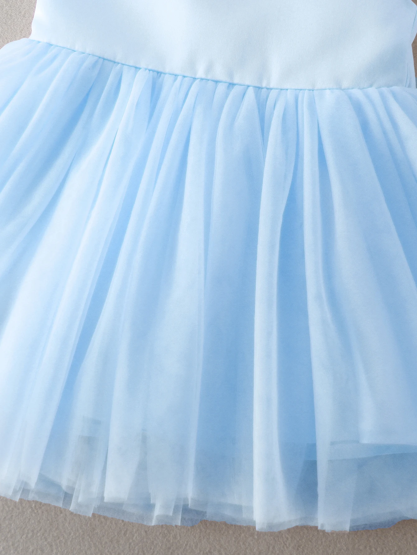 Baby Girls Beading Satin Tulle Bow Baby Baptism Wedding Party Dress