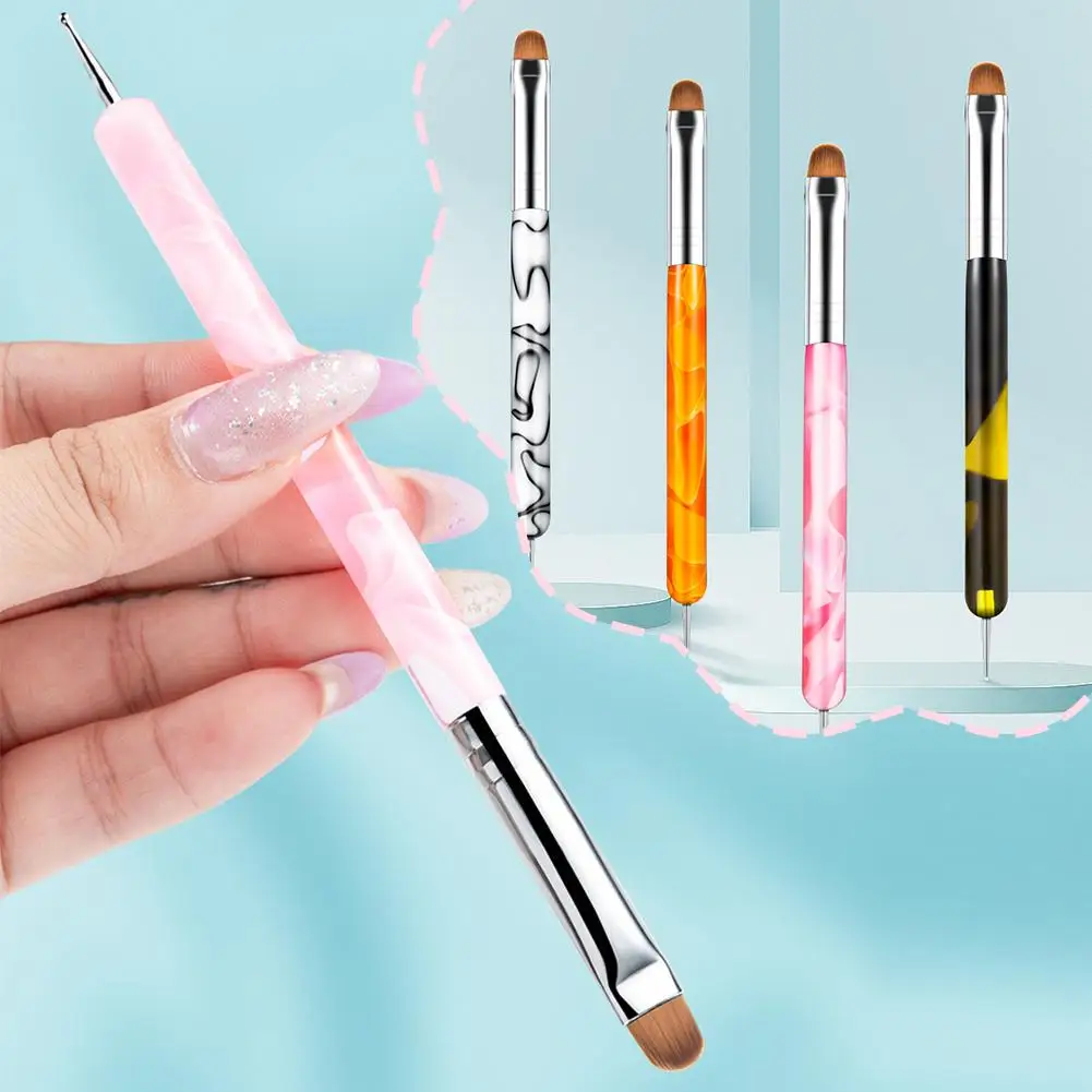 French Light Therapy Nail Art Brush Double Head Dual Use Pen With Nail Brush Way Manicure Tool Dotting Two Art Dotting Nail H9H7