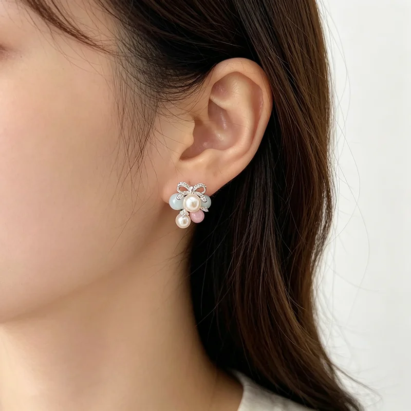 Sommerliche, dopamin-inspirierte, farbenfrohe Trauben-Ohrringe mit Perlen für Damen und Mädchen – Neues Design 2026, einzigartiger Ohrschmuck – Detail 5