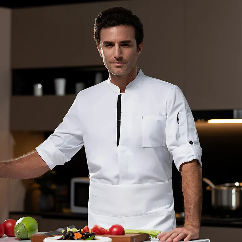 Uniforme de Chef de restaurante occidental, traje de otoño e invierno, Catering, Hotel, cantina, panadero, pastelería, ropa de trabajo de manga larga