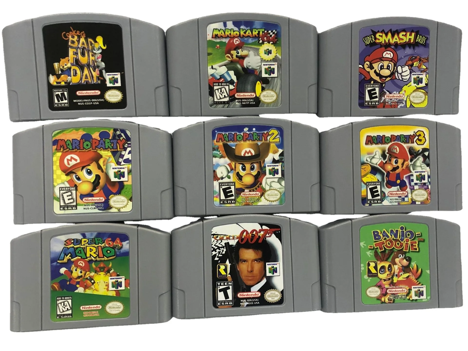 N64 Gaming Card Series 64 Bit Mary Rook Mario Kart Super smash party Version N64 Video Game Cartridge Card English Language