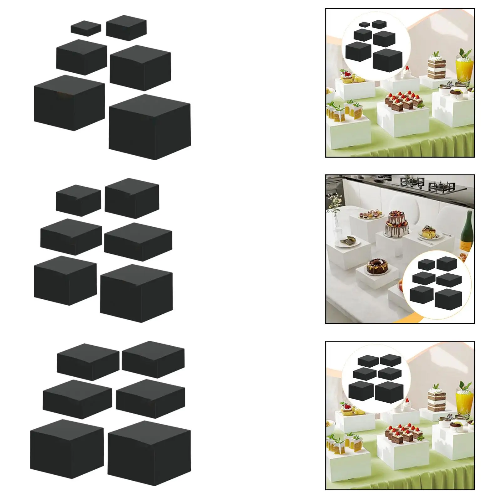 6Pcs Buffet Risers Multifunctional Catering Supplies Food Display Stands Cupcake Stand Acrylic Food Riser for Jewelry Dessert