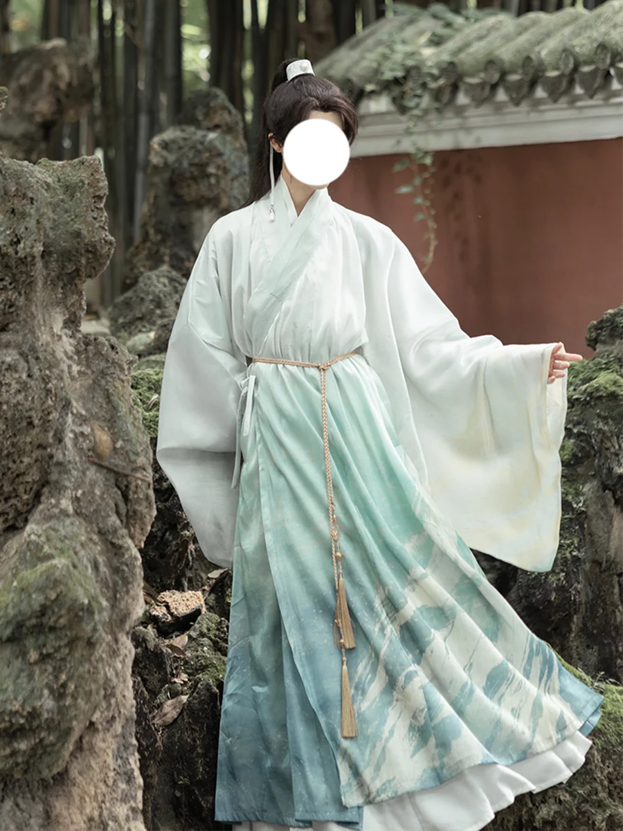 Male Swordmen Prince Scholar Chinese Hanfu Wide Sleeve Photograohy Aoist Priest's Robe Cosplay Drama Costume YJJN