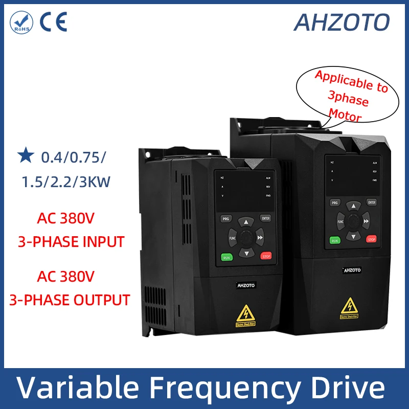 

VFD Economy Inverter 380V 0.4KW 0.75KW 1.5KW 2.2KW 3KW Water Pump Motor Speed Control Adjustable Frequency Controller AC Drive