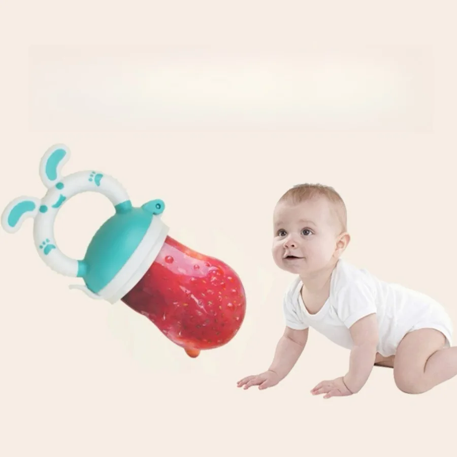 Portable Storage Baby Food Feeder Pacifier Fruit Vegetable Bite Nibbler Music Teething Molar Stick Safe Chew Toy For Infants