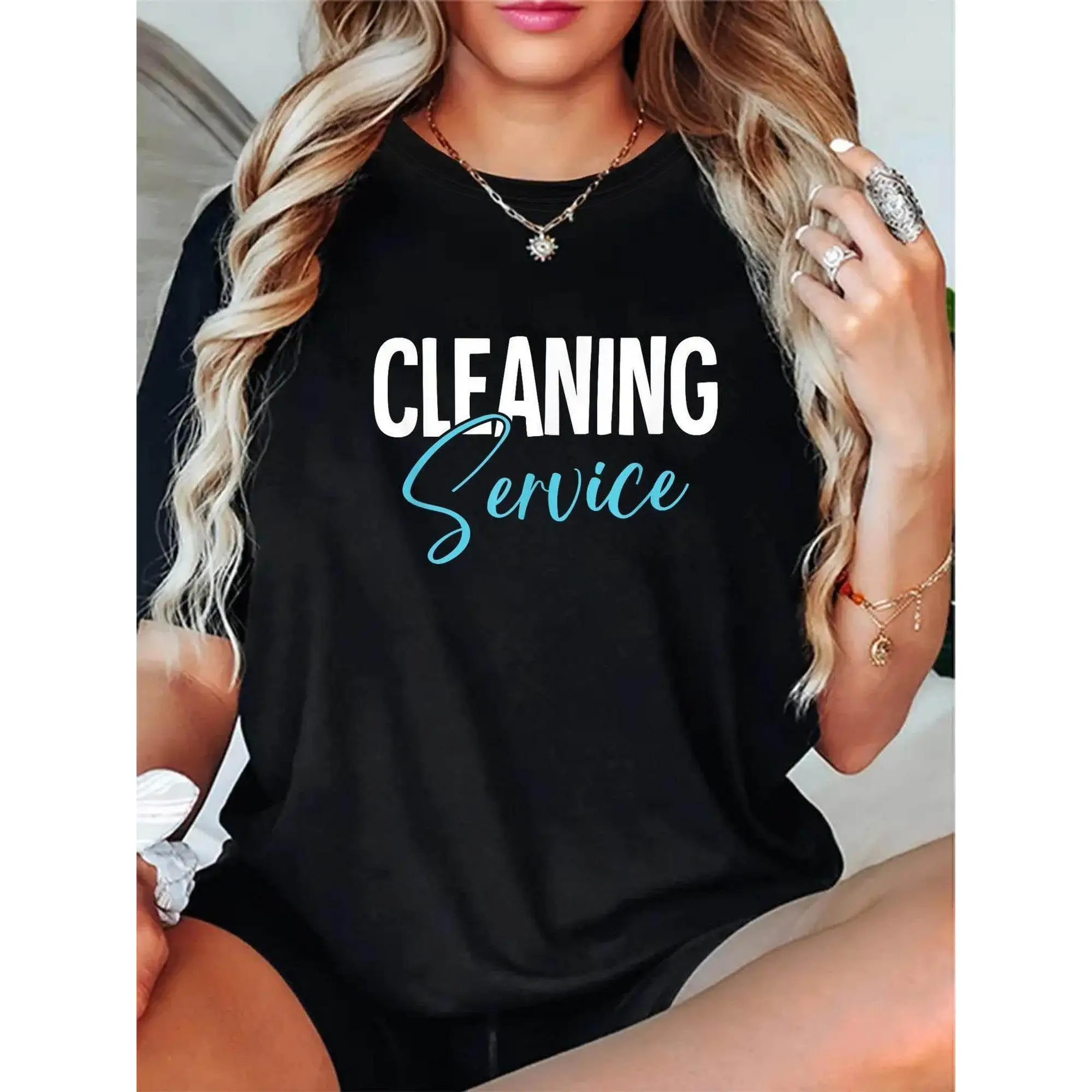 

Cleaning Service T-shirt for Women Men Funny Slogan Tee Janitor Graphic Top Housekeeping Gift