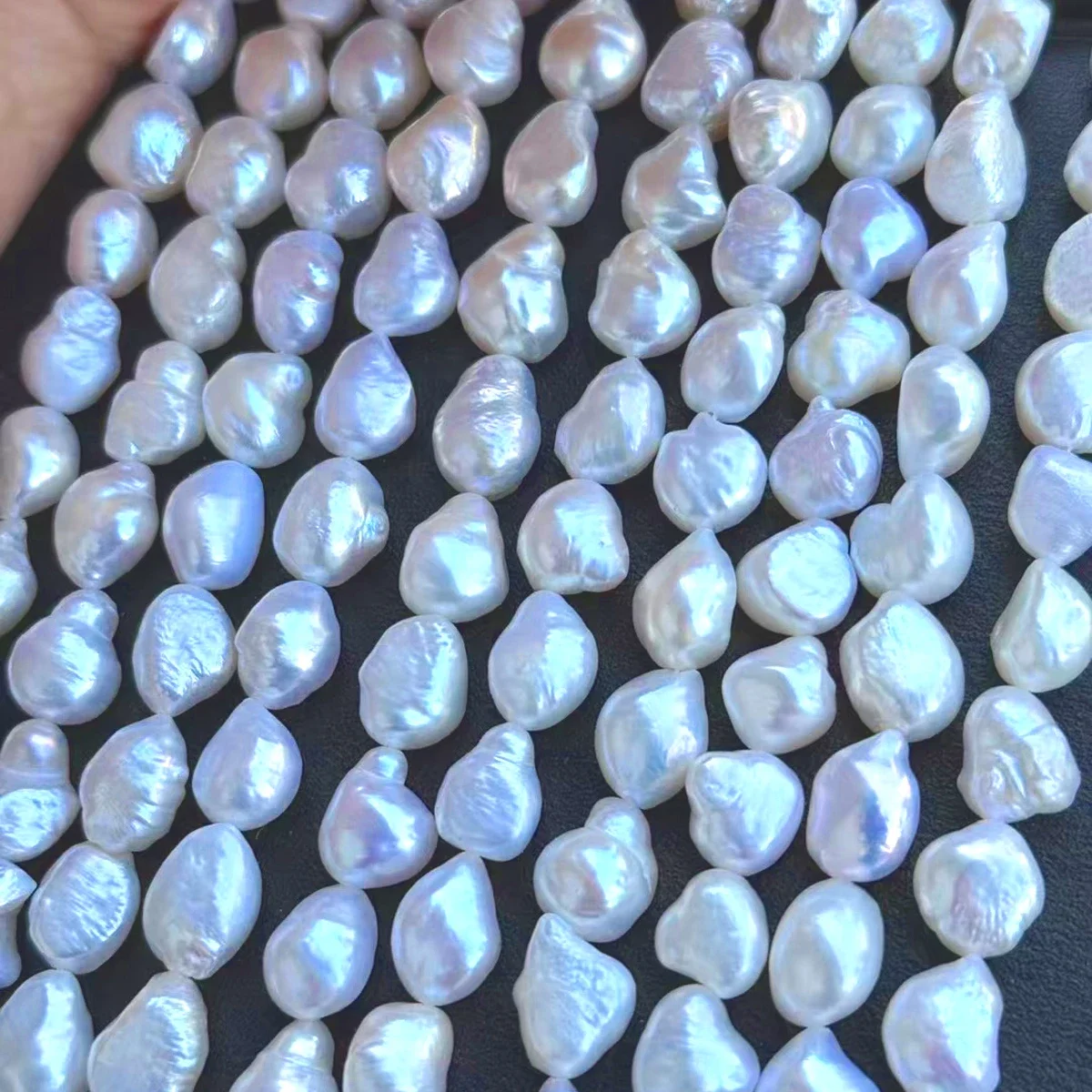 10-11mm4A Vitreous Hot Sale Natural Freshwater Pearl Baroque White Irregular Bead Jewelry Make DIY Necklace Bracelet Accessories