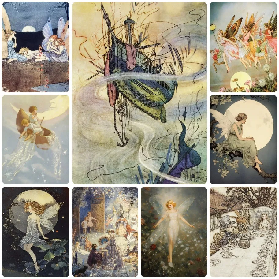 quebra-cabeca-vintage-de-contos-de-fadas-fadas-encantadoras-e-criaturas-da-floresta-arte-classica-de-fantasia-para-decoracao-de-casa-educacional