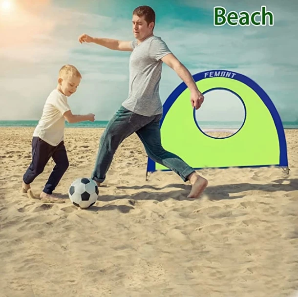 Perlengkapan Latihan Sepak Bola Portabel Lipat Pop-Up, Jaring Sepak Bola untuk Dalam dan Luar Ruangan
