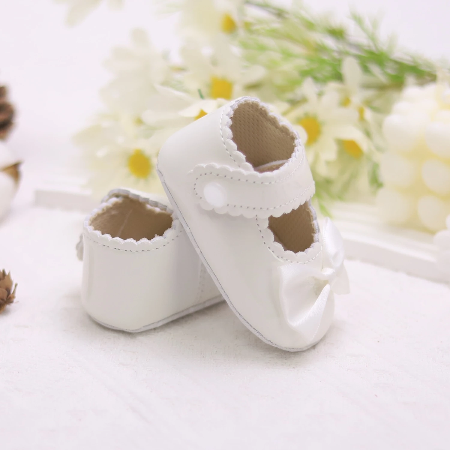 Baby toddler shoes baby girl first pair of front shoes fashion breathable Mary Jane elegant flats bow flats