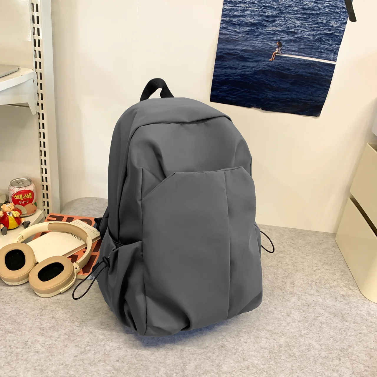 Solid Color Luxury Lightweight Backpack For Men, High-End Casual Laptop Travel Large Capacity Backpack For Middle School