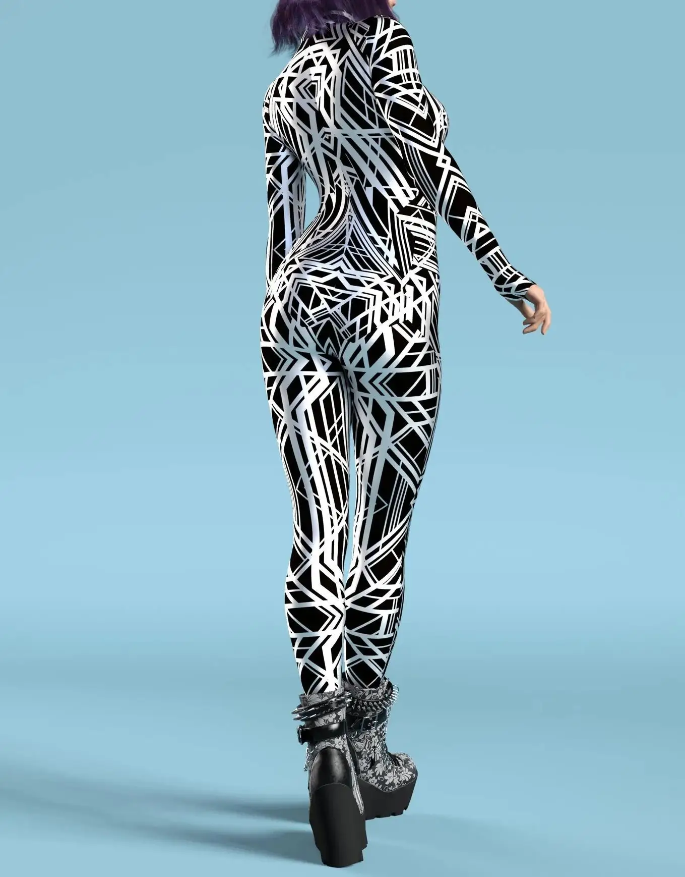 Sexy Leopardenmuster-Overall für Damen, Party-Kostüm, enganliegender Jumpsuit, Onesie-Kostüm, elastischer Bodysuit für Feiertage und Spiele. – Detail 16