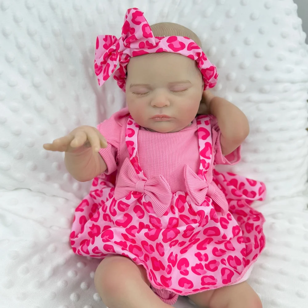 

Кукла-реборн BZDOLL 50 см, спящая, с 3D-кожей и видимыми венами, милая кукла, виниловые конечности, тканевое тело, коллекционная игрушка, подарок на день рождения