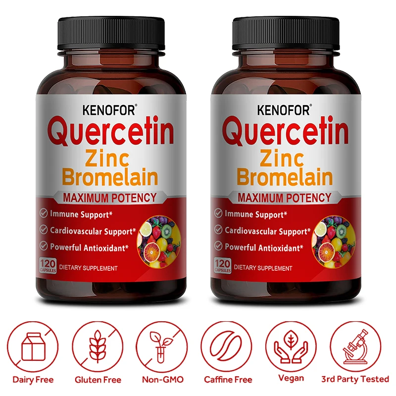 Quercetin Supplements - Zinc Quercetin with Bromelain Supplement - Supports Cardiovascular and Immune Health, Antioxidant