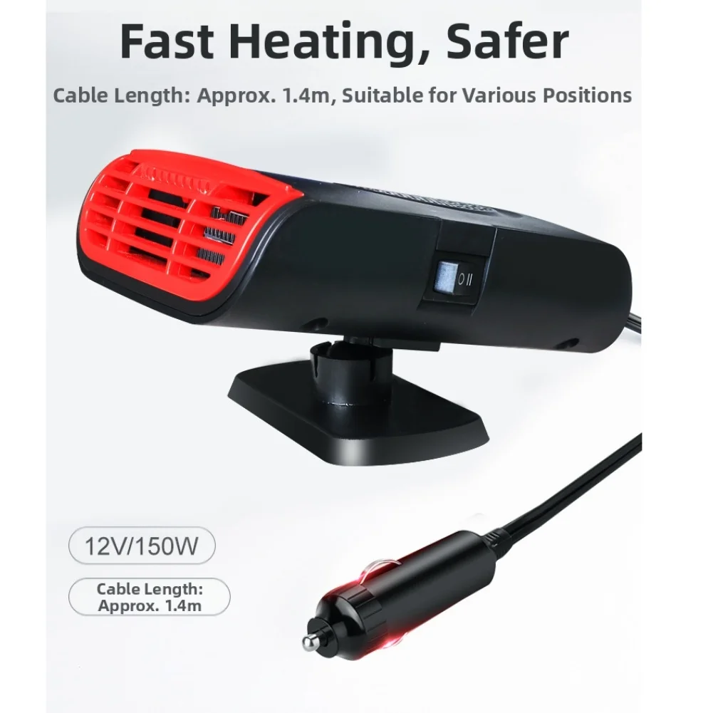 

For Travel Car Defrost Heater Windshield Deicer Black Sturdy Copper Wire Plug-in Operation Self-adhesive Pad Included For Sedans