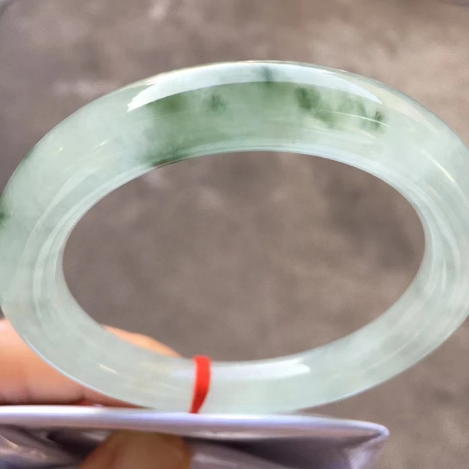 

AAAA Class Natural Burma jade Bangles Original Ecological Pattern Floating Flower Ice Kind Jade Bracelet Jewelry Accessories