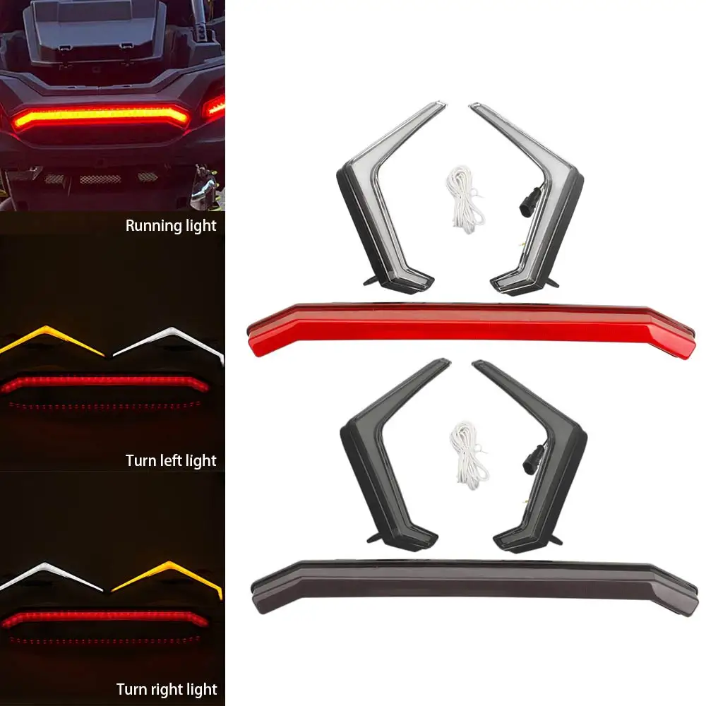 

For Polaris RZR XP 1000 Turbo 19-2023 LED 12V Turn Signal Fang-Lamps Long Center Tail Light Kit IP67 Front Light Assembly