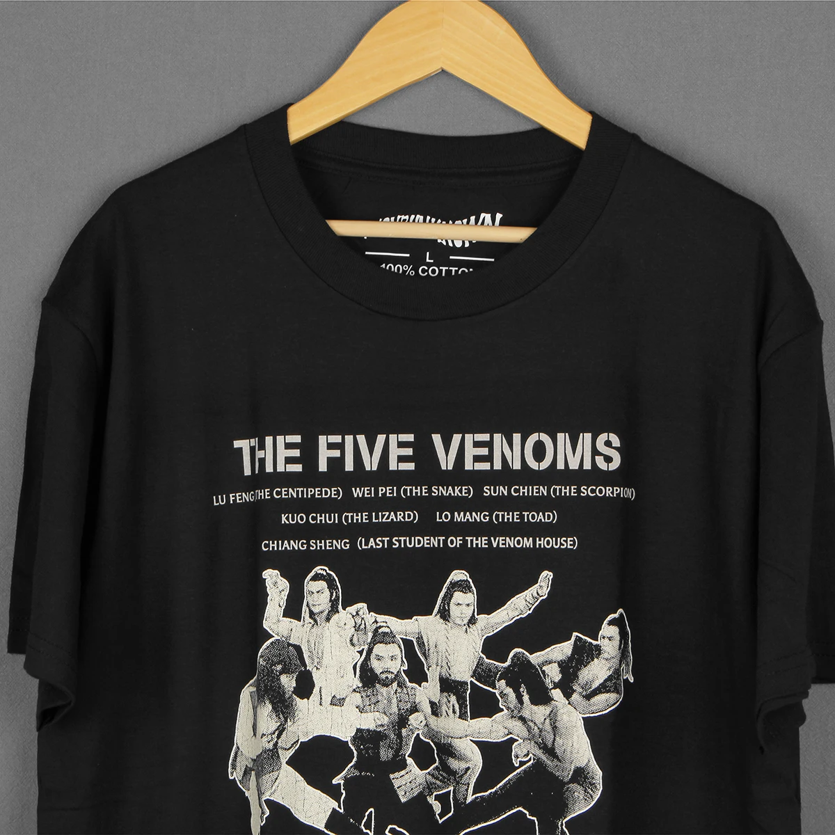 The Five Venoms T-Shirt Deadly Venoms Hong Kong 80S Cult Movie Chang Cheh Crippled Avengers House of Traps Washed LongCotton Tee