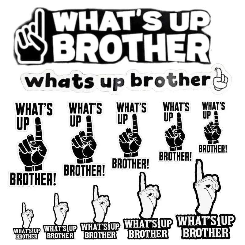 What's Up Brother Sticker 5pcs Sketch Car Decal Funny Waterproof Stickers Unique Funny Sketch Sticker Decal For Laptop Phones