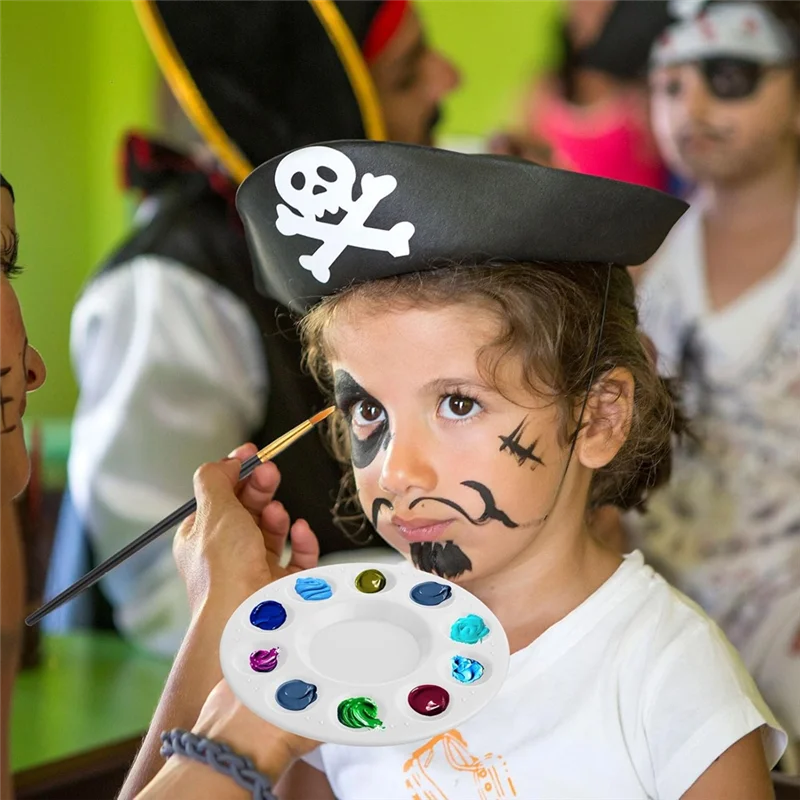 EDT-Paint Brush Palette Set 10 Pieces Nylon Craft Acrylic Paint Brushes 3 Pieces Round Paint Tray Palette For Painting