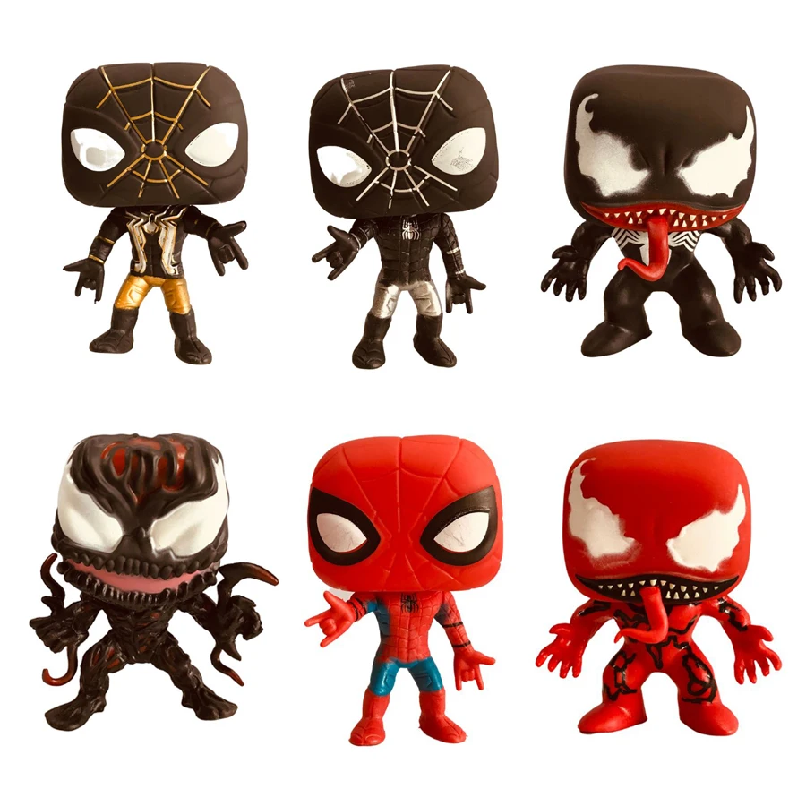 Venoms Spidermans Marvels Avengers Funko Pop Movie Anime Figure Action Statue Collection With Box Model Toy Kids Birthday Gift