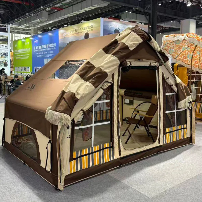 Holiday 6.3 m2 inflatable tent cotton roof tent four seasons exquisite camping free of construction