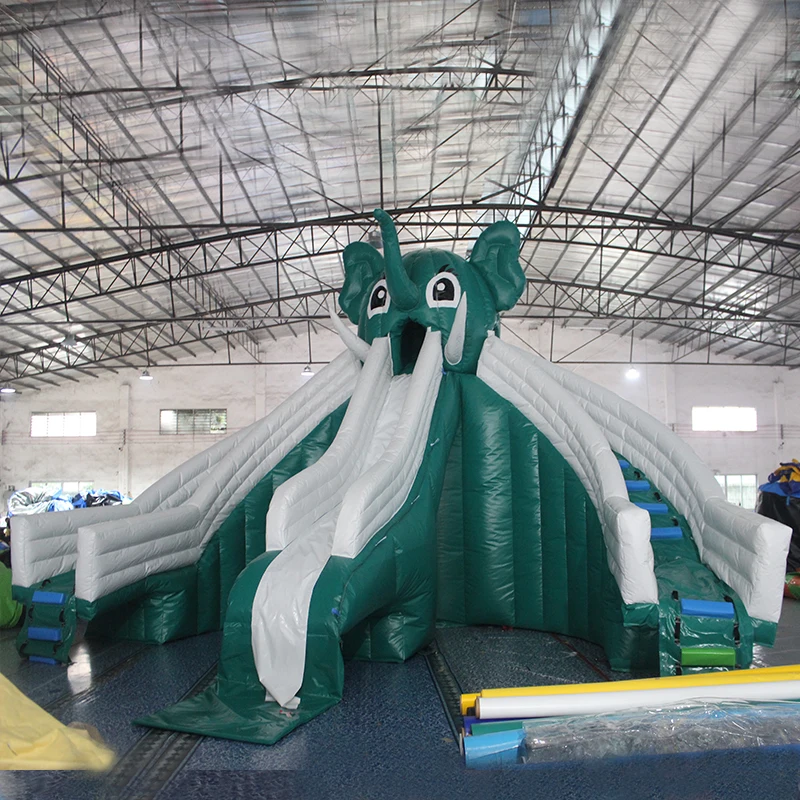 Inflatable Elephant Pool Slide for Adult With 3 Slide Path  Inflatable Water Toys for Kids