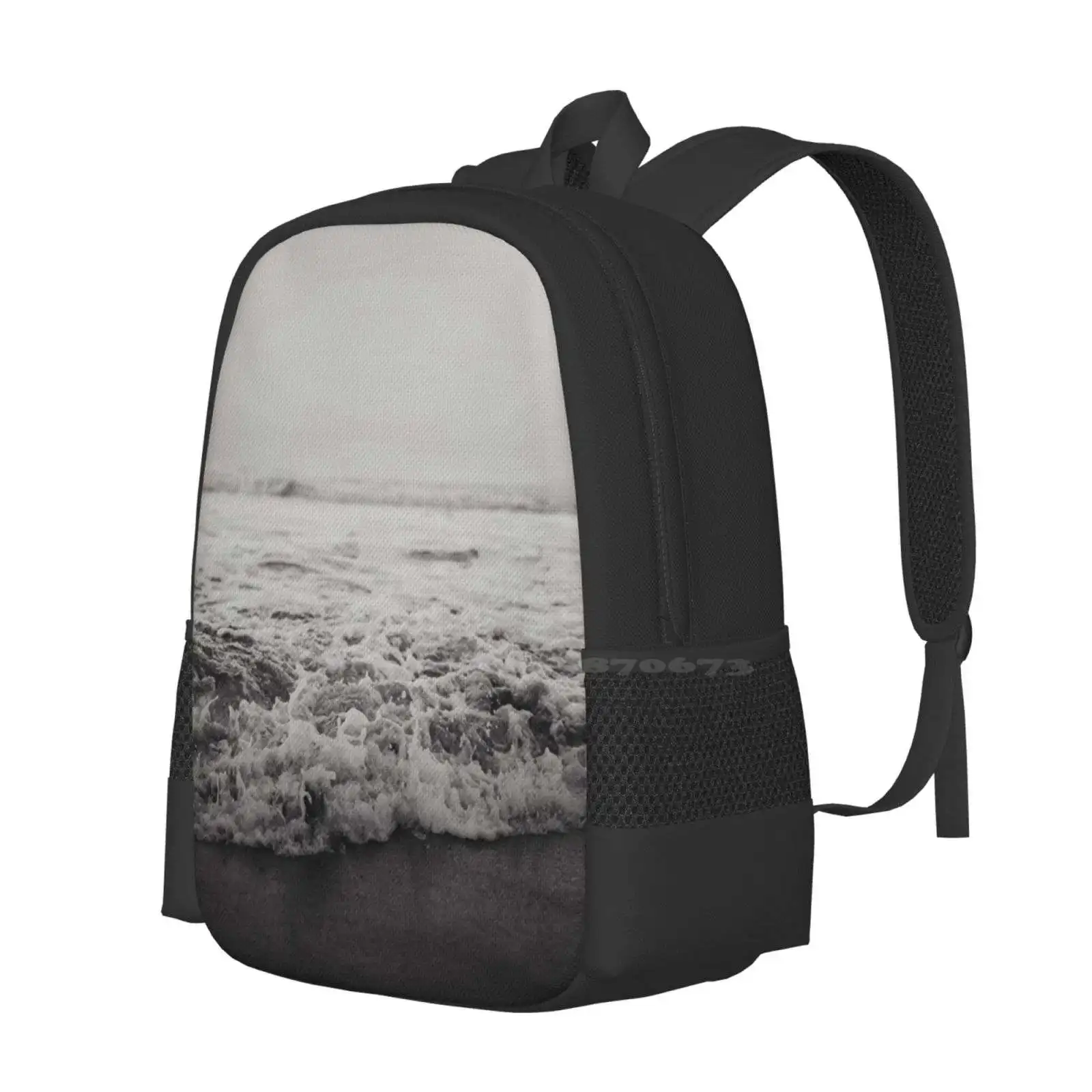 Ocean Crash School Bag Big Capacity Backpack Laptop Sea Beach Coastal Waves Water Pacific Ocean Surfer Surfing Swimmer Swimming