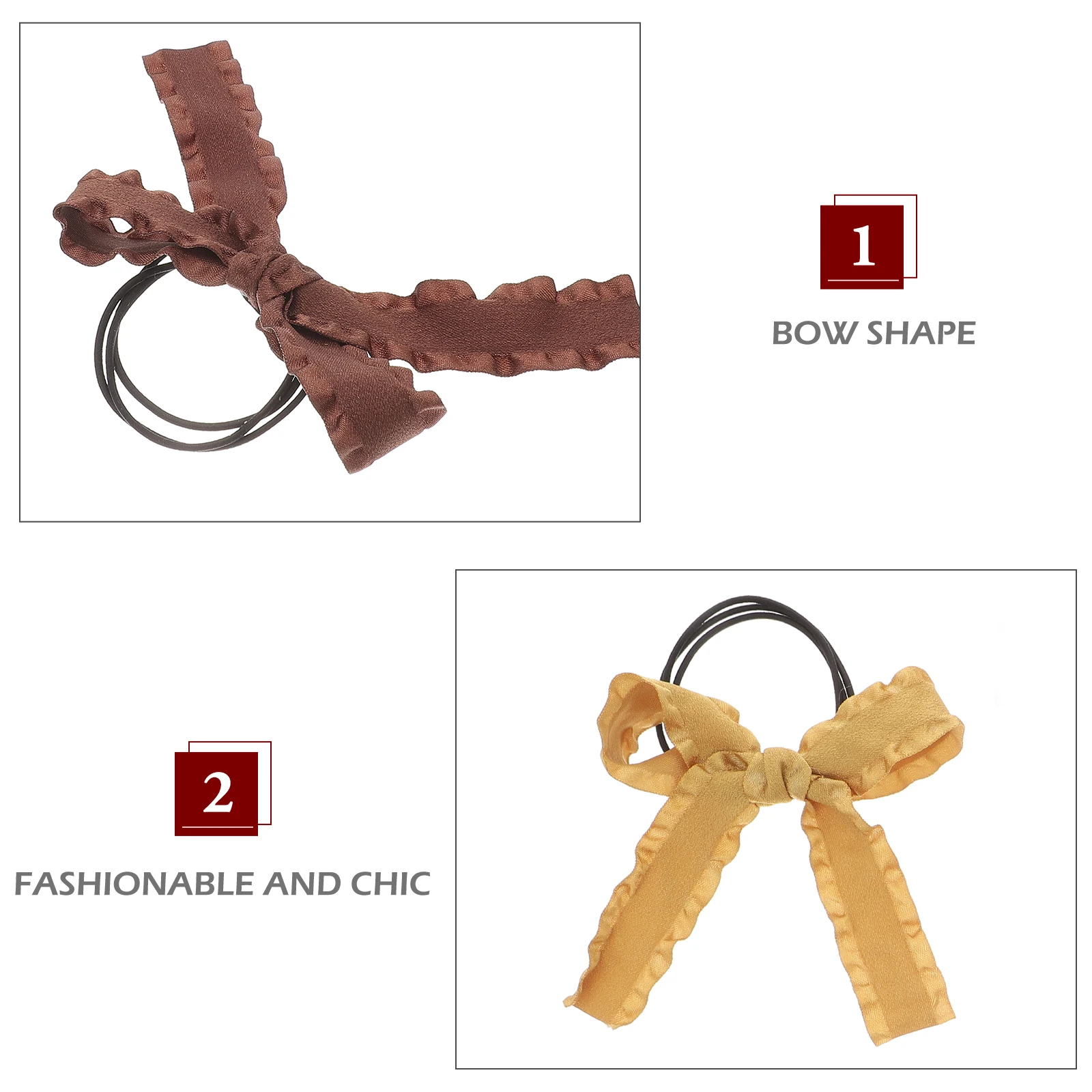 

4 Pcs Bow Tie Simple Hair Accessory Keeper Bows for Girls Elasticity Ropes with Band Rubber Ties s Accessories