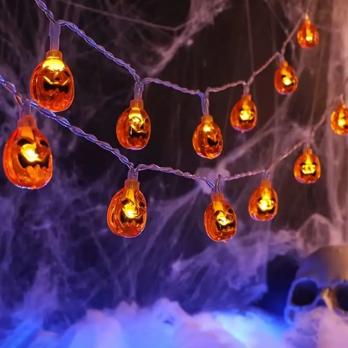 1 قطعة 10/20 LED هالوين سلسلة طويلة اليقطين أضواء بطارية تعمل بالطاقة للمنزل حديقة غرفة نوم غرفة مخيف ديكور حفلة الهالوين #4