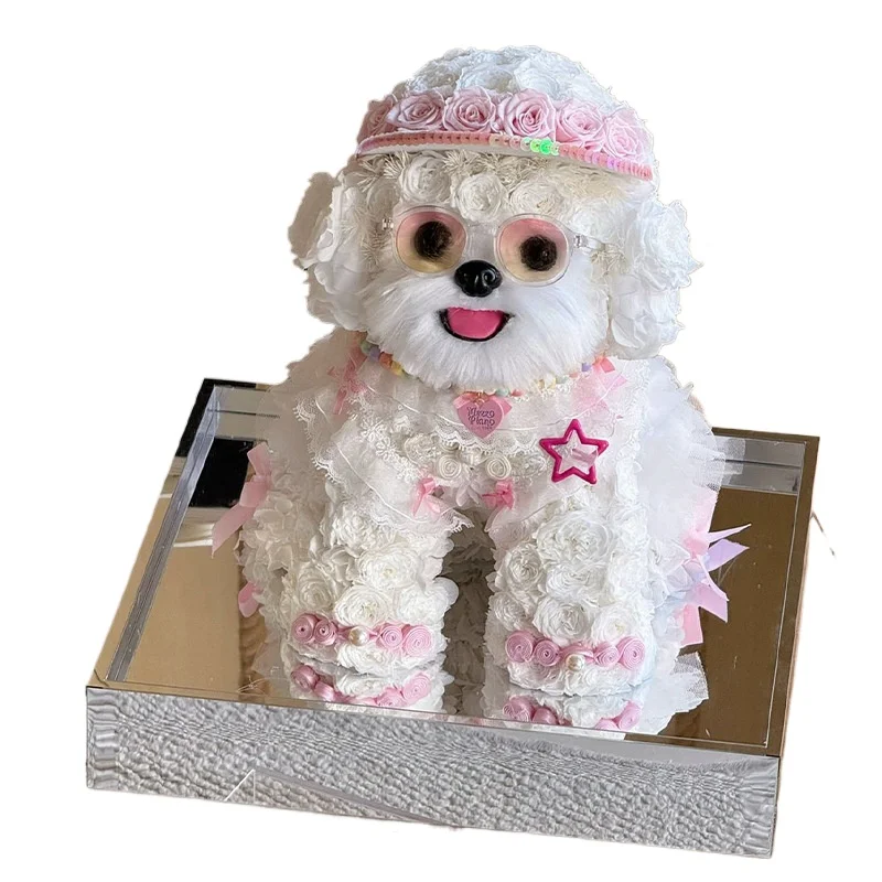 Jewelry Rose Dog Eternal Flower Ornament Anniversary Creative Gifts for Friends High-end Gifts