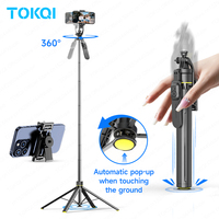 TT19 Auto Pop Open Tripod Extendable Quadrapod 1/4'' Screw for Smartphone Camera 360° Shooting Phone Stand with Remote Bluetoot