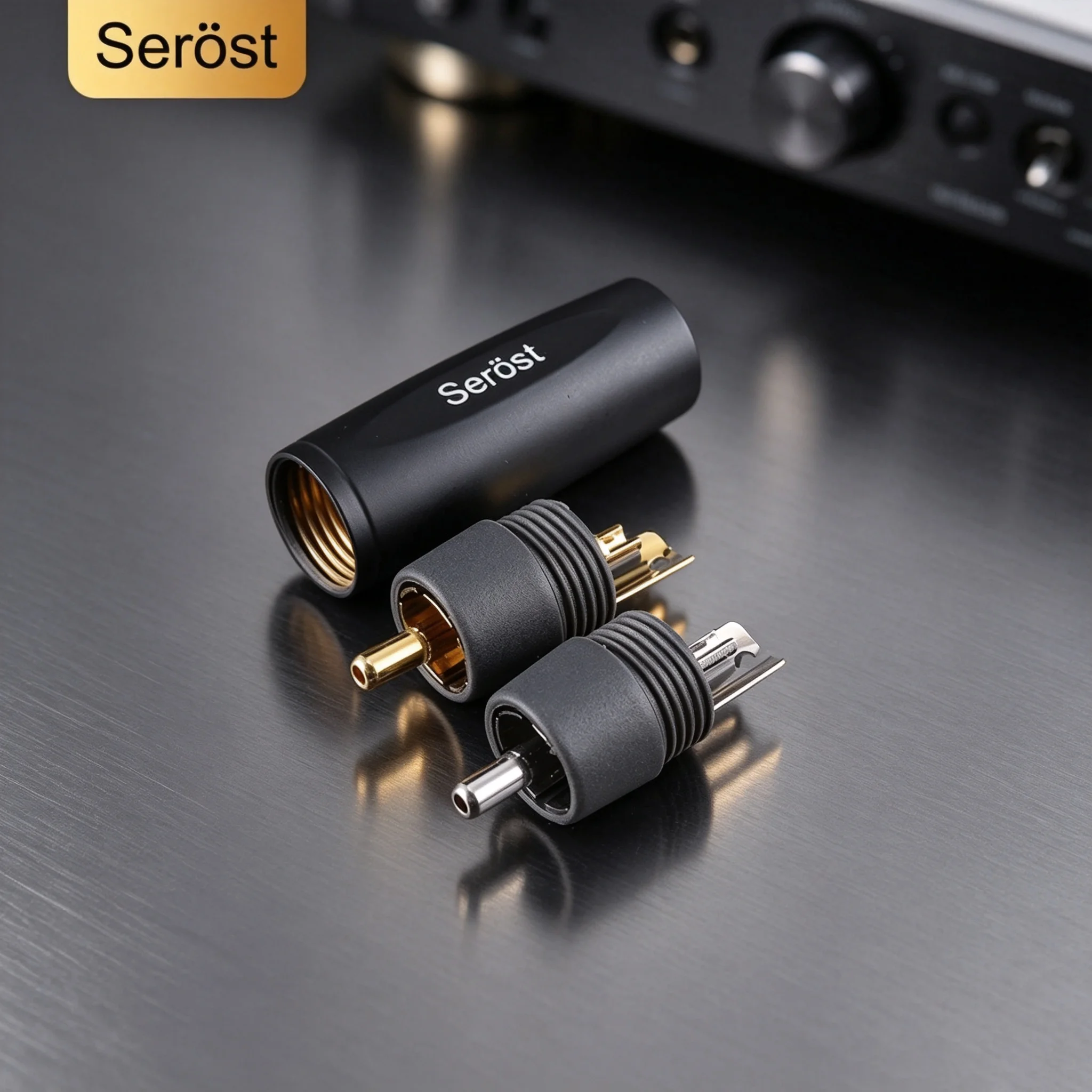 Serost HiFi RCA Audio Cable Jack Connector Gold-Plated/Rhodium-Plated Copper 8mm-10mm Hole Diameter for Enhanced Sound Quality