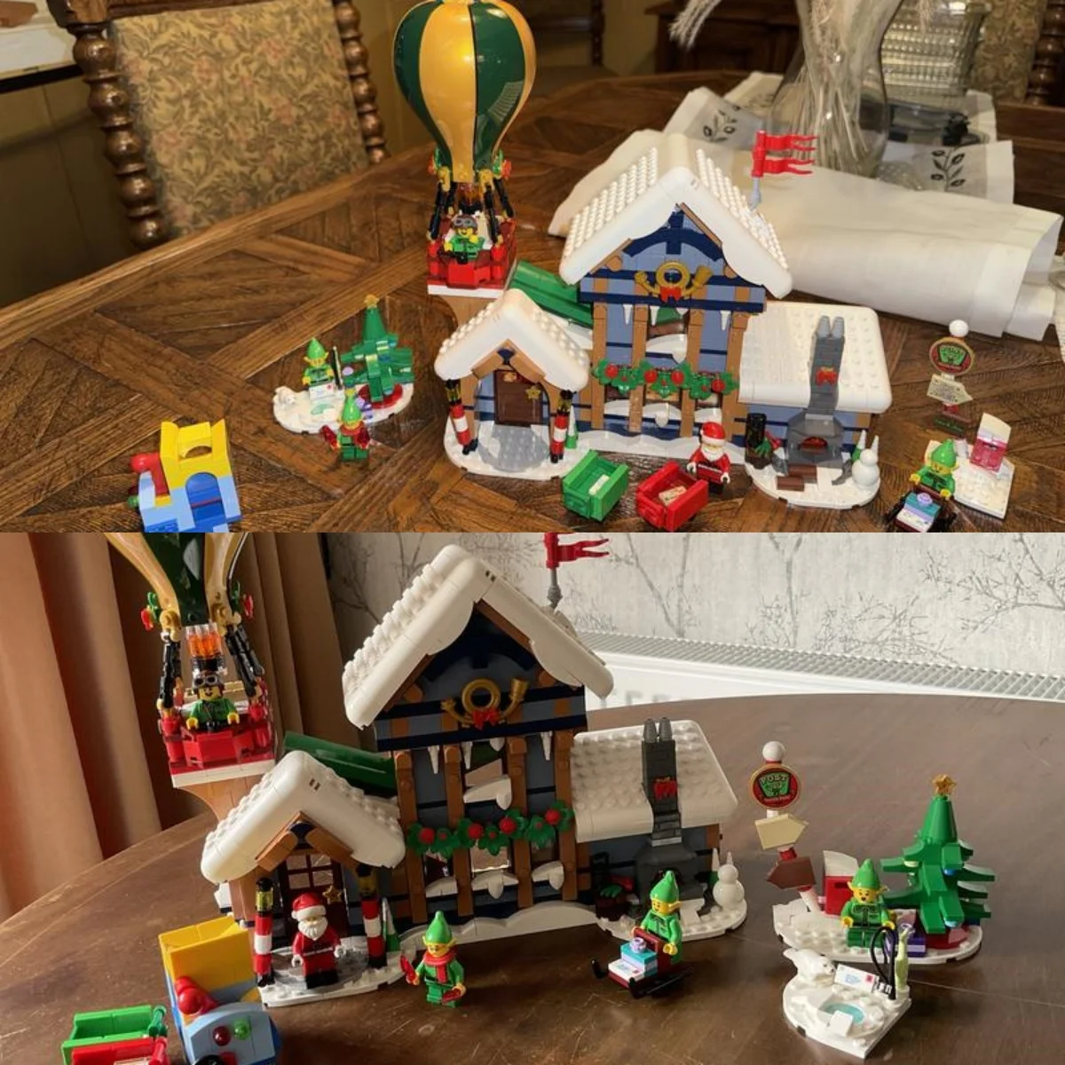 aMoc 2025 ديكور المنزل الاحتفالي للأطفال الشتاء سانتا رجل يقدم الهدايا 10339 مكتب البريد منزل هدية الكريسماس مبنى MOC #2