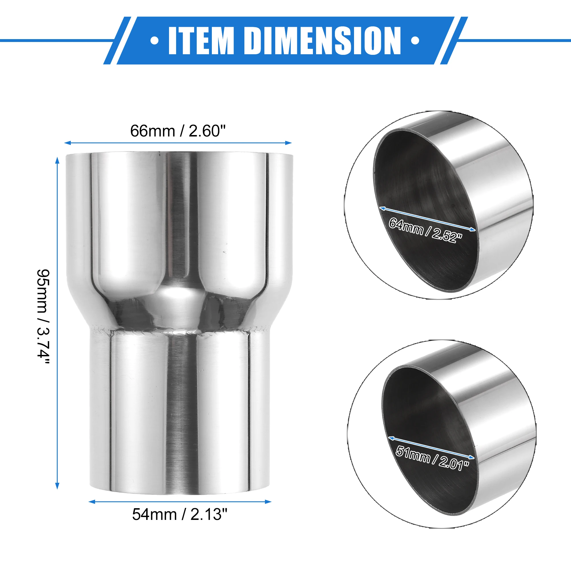 ABSOPRO Lot 2 Adaptateurs Tuyau Aluminium 57mm - Connexion Air Admission Voiture
