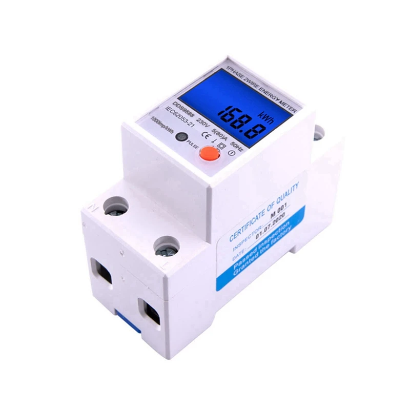 1 Pcs 230V AC Din Rail Single Phase Reset Zero Energy Meter Phase Reset Zero Energy Meter