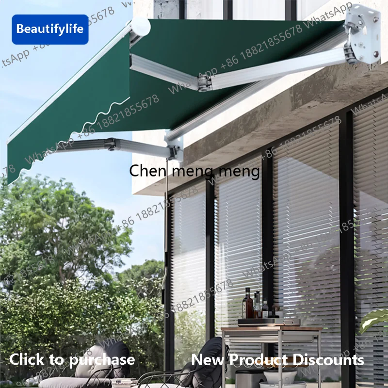

a56 Electric Telescopic Patio Awning Waterproof Folding Arm Rain Shelter for Courtyard Balcony & Outdoor Gate Remote Control