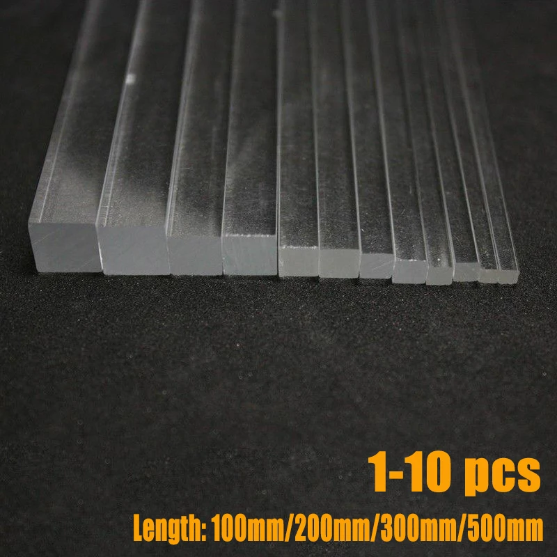 1-10Pc acrylic high transparent organics glass rod multi size length 10-50cm DIY craft architectural model material architecture