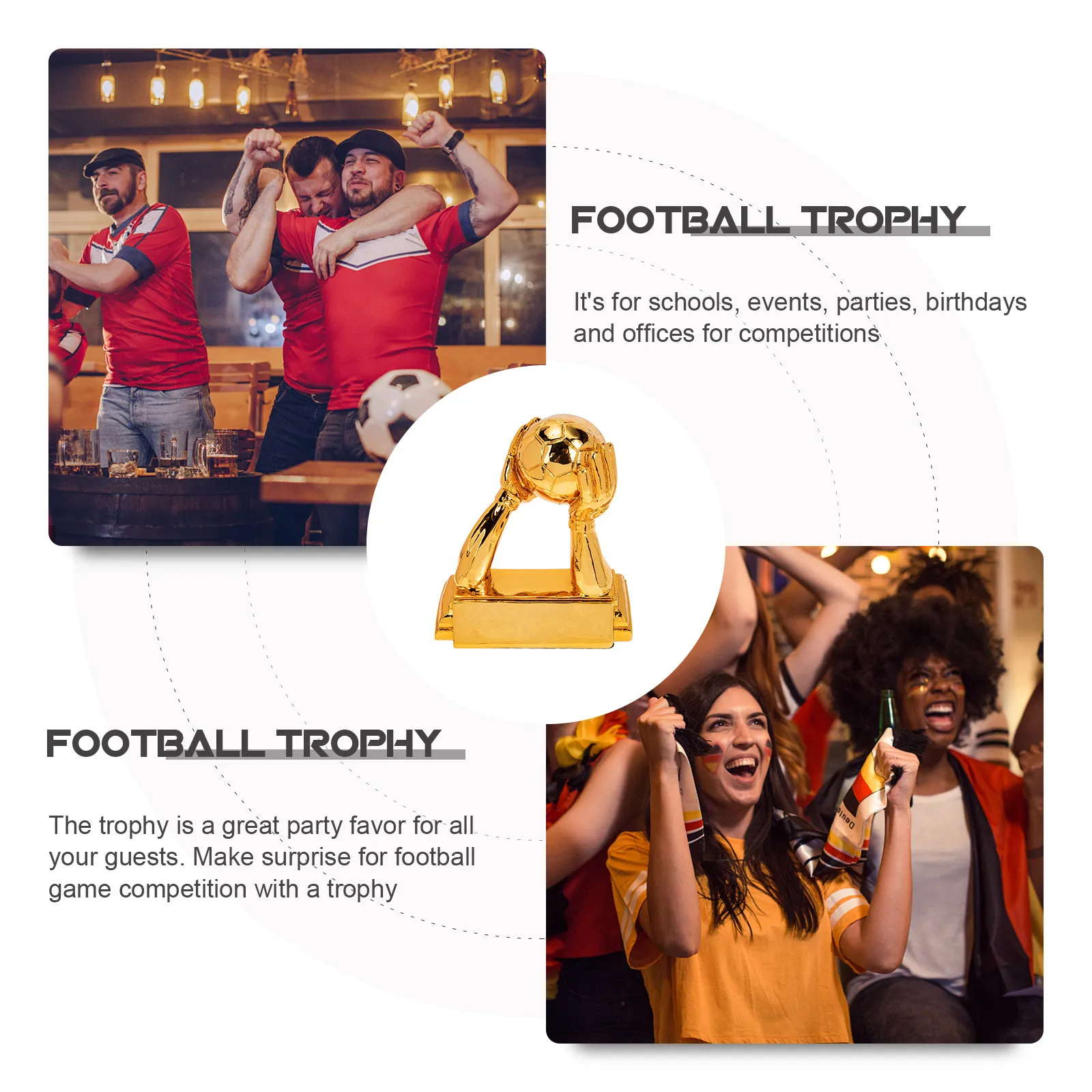 Exquisite Football Trophy Resin Trophy Adornment Wear Resistant Eco Friendly Smooth Surface for Sports Competitions view 5