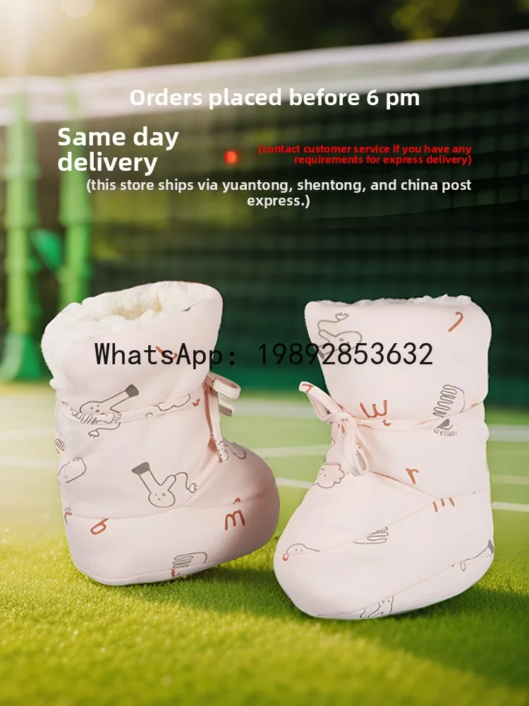 الشتاء الطفل أحذية قطنية أحذية أطفال دافئة الصوف أحذية مبطنة الجوارب عالية أعلى سميكة القدم يغطي عدم الانزلاق #4