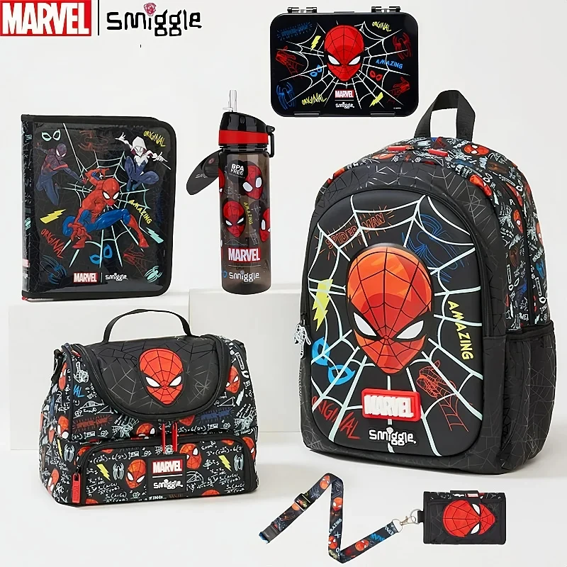 Australia Smiggle Marvel Spider-man Children Stationery Student School Bag Lunch Bag Wallet Pencil Box Water Cup birthday Gift